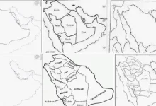 خريطة المملكة العربية السعودية ابيض واسود